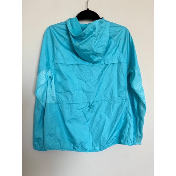 Layer 8 Light Blue w/Lime Green Lining Hooded Windbreaker - Size Medium - Picture 7 of 8